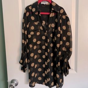 Sheer button down blouse